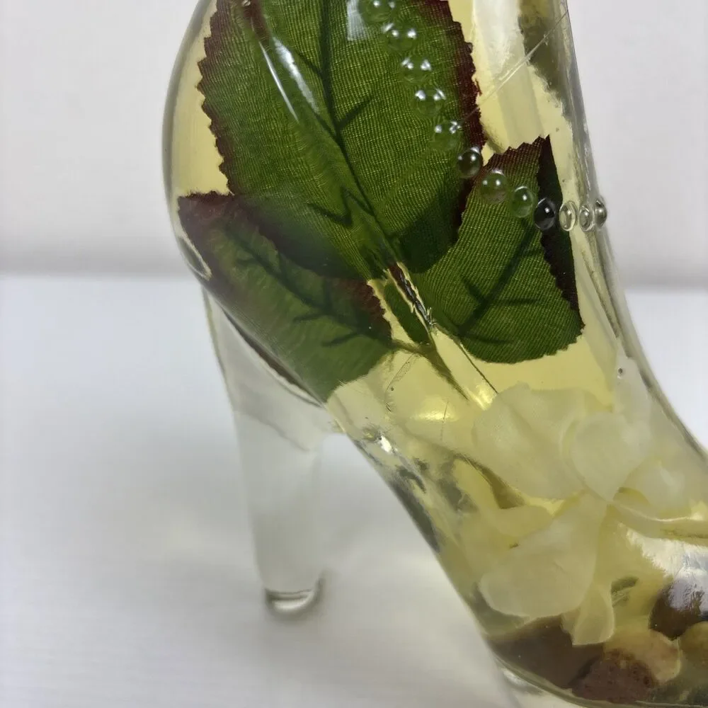 Cinderella Glass Shoe Soap Dispenser High Heel Shoe Shonfelds Home Spa Green Tea